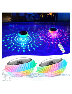 Luces de piscina flotantes solares Goallim 19.3 cm RGB IP68 (2)