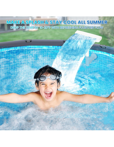 Fuente de piscina AquaJoyer POOL-02, cascada doble chorro 1.2kg