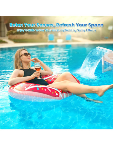 Fuente de piscina AquaJoyer POOL-02, cascada doble chorro 1.2kg