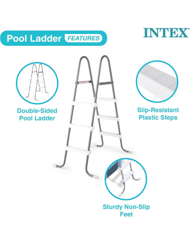 Escalera de piscina Intex 3 escalones acero 106.68 cm