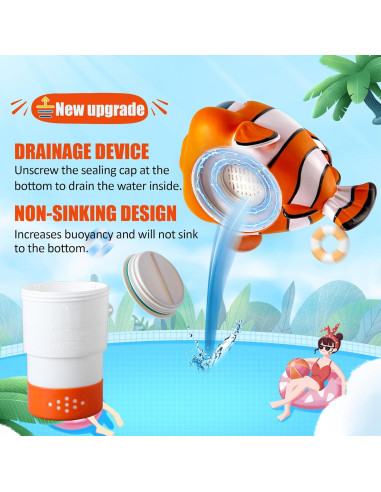 Dispensador Flotante de Cloro MKLZ Pez Payaso para Piscina