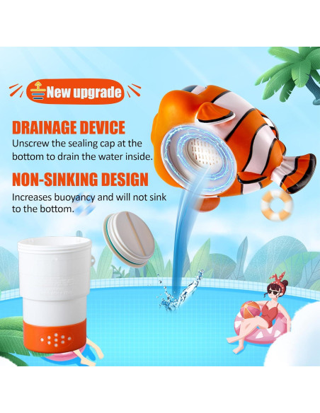 Dispensador Flotante de Cloro MKLZ Pez Payaso para Piscina