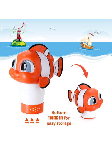 Dispensador Flotante de Cloro MKLZ Pez Payaso para Piscina