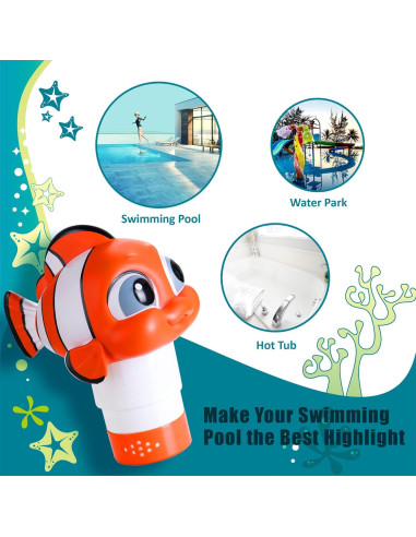 Dispensador Flotante de Cloro MKLZ Pez Payaso para Piscina