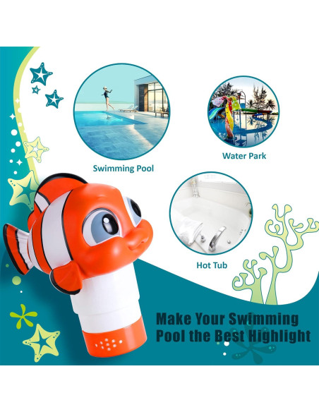 Dispensador Flotante de Cloro MKLZ Pez Payaso para Piscina