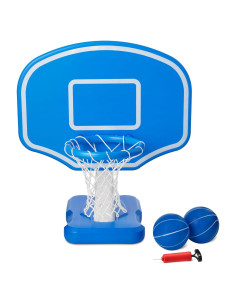Aro de Baloncesto para Piscina Amazon Basics con 2 Pelotas y Bomba