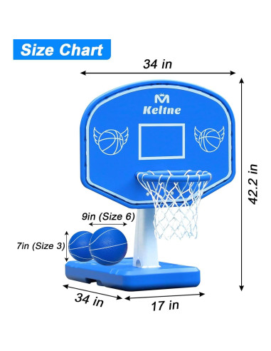 Aro de Baloncesto Acuático Lxheir con 2 Pelotas y Bomba