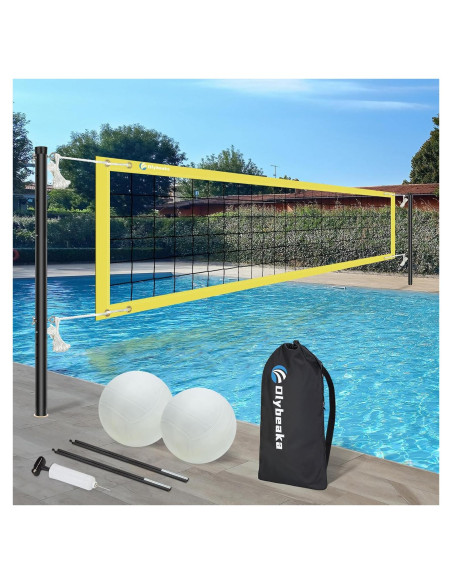 Conjunto de Red de Voleibol de Piscina Olybeaka Ajustable 4.57-7.92m