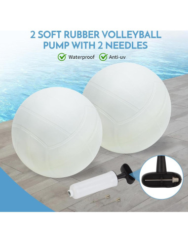 Conjunto de Red de Voleibol de Piscina Olybeaka Ajustable 4.57-7.92m