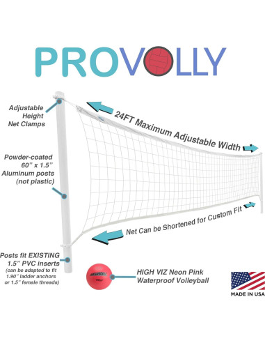 Kit de Voleibol para Piscina DUNNRITE con Red y Balón