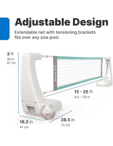 Red de Voleibol Step2 Vero Ajustable 4.57-7.62 m con Accesorios