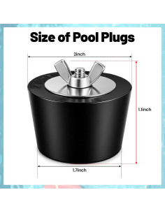 Tapones de Retorno para Piscina BESARME 1.7 a 2 Pulgadas 2
