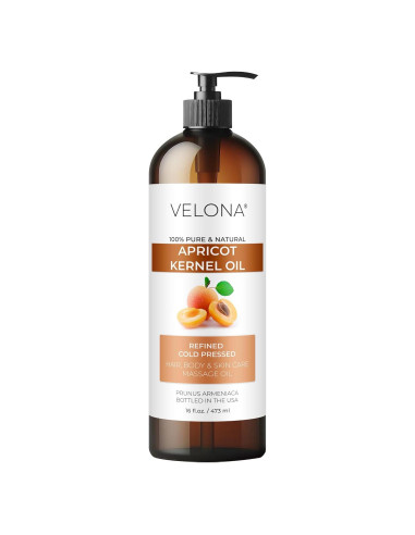 Aceite de Hueso de Albaricoque Velona 473 ml - 100% Puro y Natural
