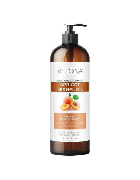 Aceite de Hueso de Albaricoque Velona 473 ml - 100% Puro y Natural