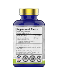 Cápsulas de Canela de Ceilán TNVitamins 180 Unidades 7500 mg 2