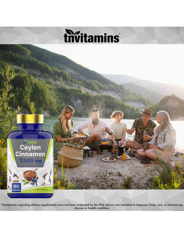 Cápsulas de Canela de Ceilán TNVitamins 180 Unidades 7500 mg
