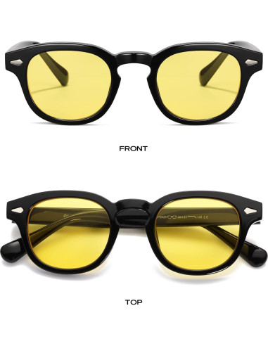 Gafas de Sol Gtand Unisex Retro 46mm UV400 Marco Negro