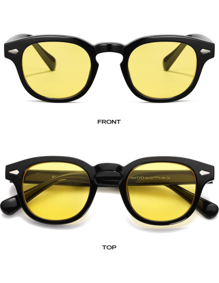 Gafas de Sol Gtand Unisex Retro 46mm UV400 Marco Negro