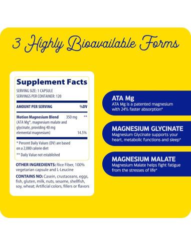 Suplemento de Magnesio Enzymedica 120 Cápsulas - Alivio Muscular