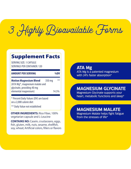 Suplemento de Magnesio Enzymedica 120 Cápsulas - Alivio Muscular