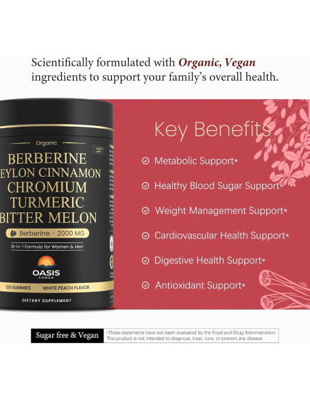 Gominolas de Berberina 2000mg OASIS FORCE - Veganas, Sin Azúcar