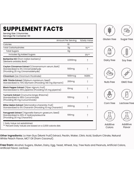 Gominolas de Berberina 2000mg OASIS FORCE - Veganas, Sin Azúcar