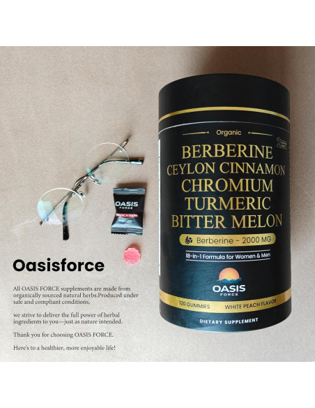 Gominolas de Berberina 2000mg OASIS FORCE - Veganas, Sin Azúcar