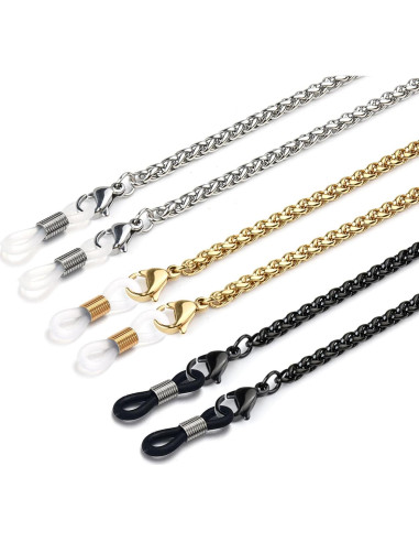 Cadena de Gafas 3 PCS Acero Inoxidable Unisex Elegante