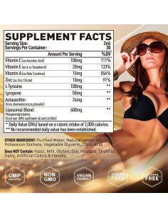 Gotas de bronceado Elysx 24mg astaxantina y licopeno 60ml 2