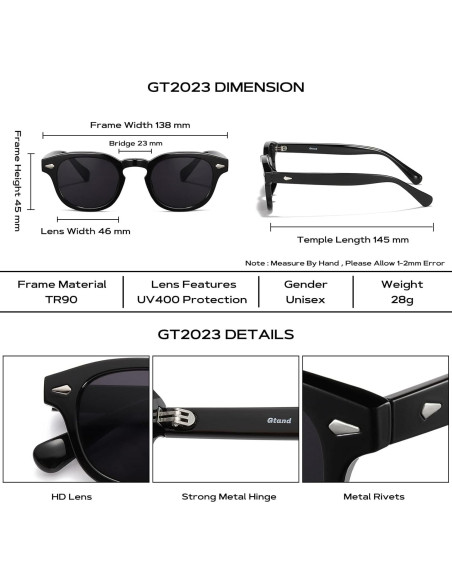 Gafas de Sol Gtand Unisex Retro Circulares 46mm UV400