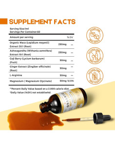 Gotas de Raíz de Maca Orgánica Javeriah 60ml con Ashwagandha 2