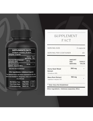 Cápsulas de Hierba de Cabra Excitante Heroot 60 Unidades