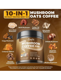 Café Instantáneo Adaptogénico Catfit 160g - Champiñones y Avena 2