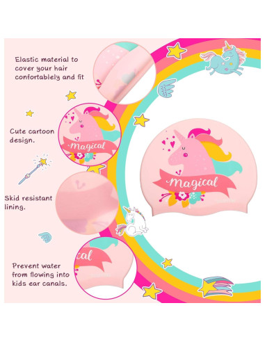 Gorras de Baño para Niños Syhood - 3 Pcs Silicona Colorida