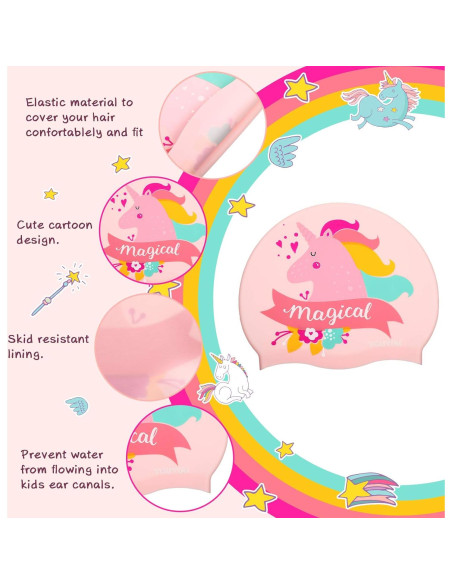 Gorras de Baño para Niños Syhood - 3 Pcs Silicona Colorida
