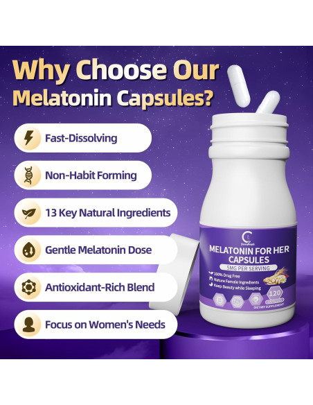 Melatonina 5mg GPGP GreenPeople - Suplemento para Dormir 120 Cápsulas