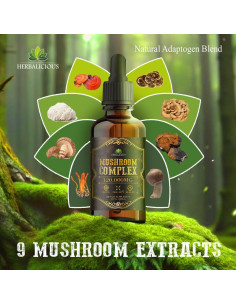 Suplemento de Champiñones HERBALICIOUS 120,000mg - 8 en 1 2
