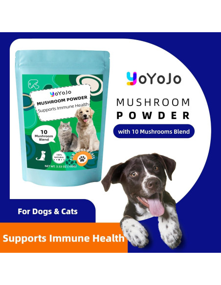 Polvo de Hongos para Perros y Gatos YoYoJo 100g - Inmunidad y Salud