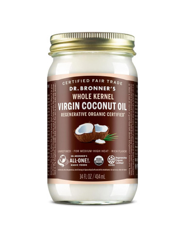 Aceite de Coco Virgen Orgánico Dr. Bronner's 396ml Grano Completo