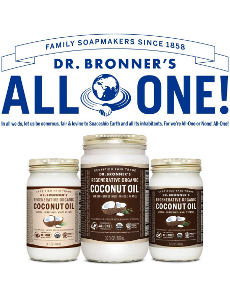 Aceite de Coco Virgen Orgánico Dr. Bronner's 396ml Grano Completo