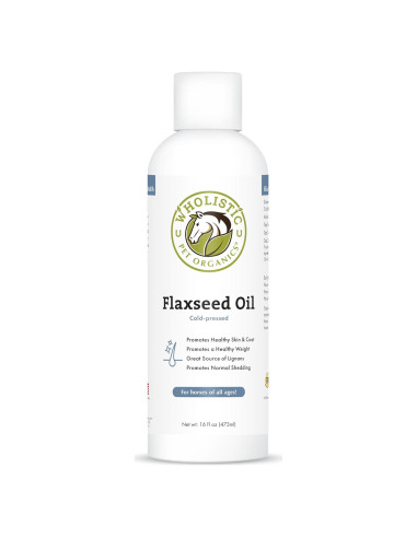 Aceite de Semilla de Lino Orgánico Wholistic 473ml para Caballos