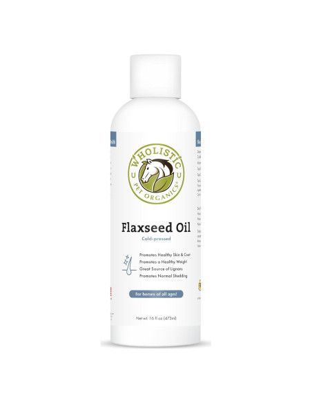 Aceite de Semilla de Lino Orgánico Wholistic 473ml para Caballos