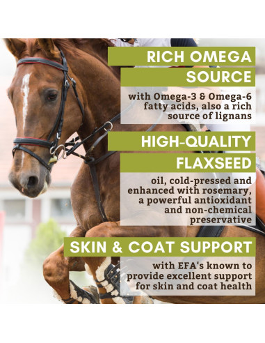 Aceite de Semilla de Lino Orgánico Wholistic 473ml para Caballos