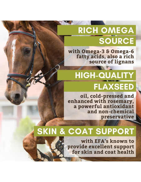 Aceite de Semilla de Lino Orgánico Wholistic 473ml para Caballos