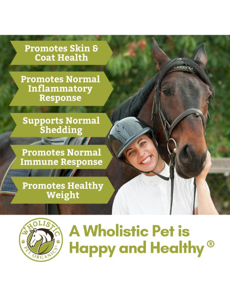 Aceite de Semilla de Lino Orgánico Wholistic 473ml para Caballos