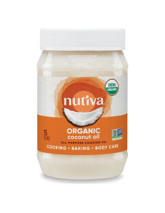 Aceite de Coco Refinado Orgánico Nutiva 425g - Neutro para Cocinar