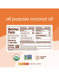 Aceite de Coco Refinado Orgánico Nutiva 425g - Neutro para Cocinar 2
