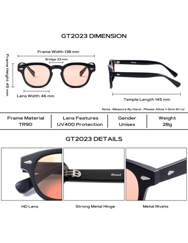 Gafas de Sol Gtand Unisex Retro Circulares 46mm UV400