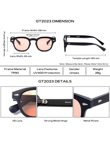 Gafas de Sol Gtand Unisex Retro Circulares 46mm UV400