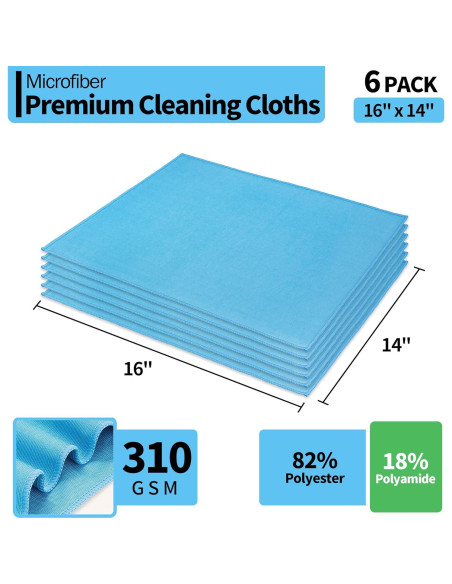 HOMERHYME Paños de Microfibra 40x35 cm, Paquete de 6